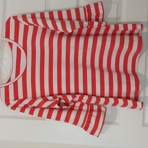 Red white striped top